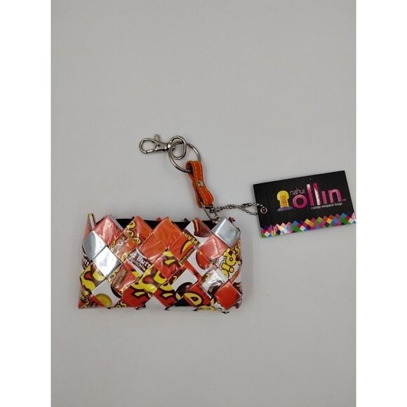 Nahui Ollin Wristlet Small Orange Candy Wrapper Bag - Picture 2 of 12